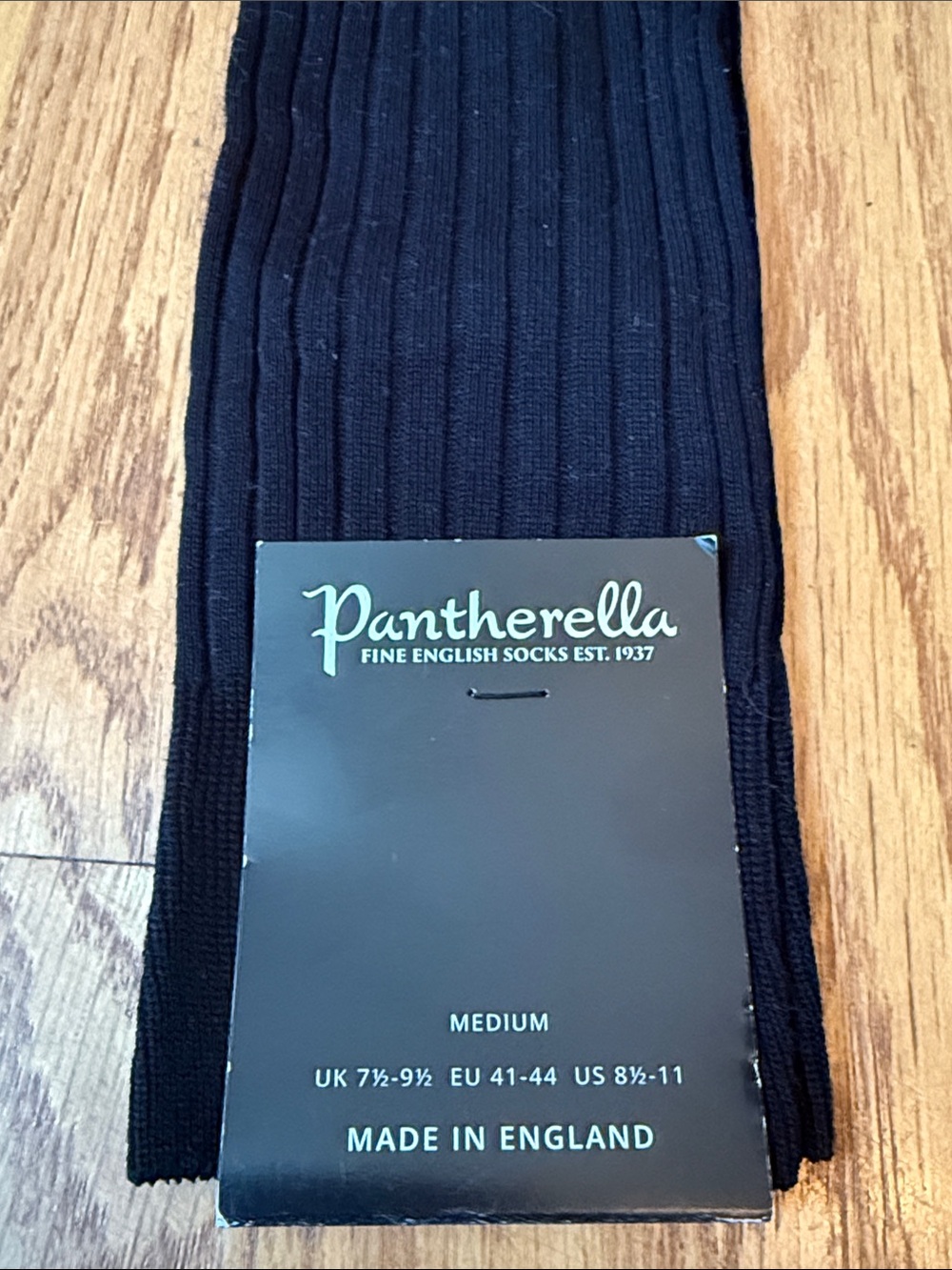 NWT Pantherella Dress Socks Black Made In England Size Medium 8.5-11